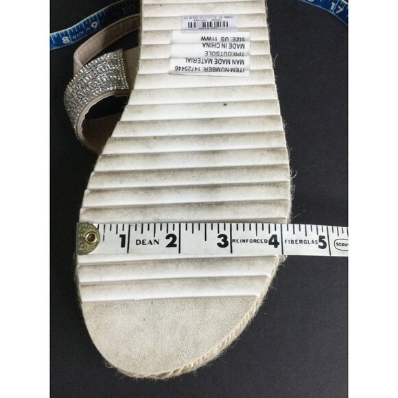 Torrid Womens Espadrille Sandals Silver Sparkling Size 11 WW Cork Platform - Picture 10 of 11